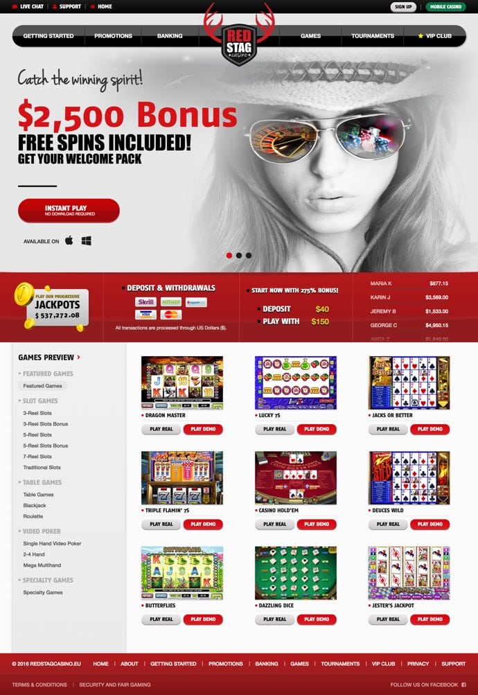 Redstagcasino bonus codes