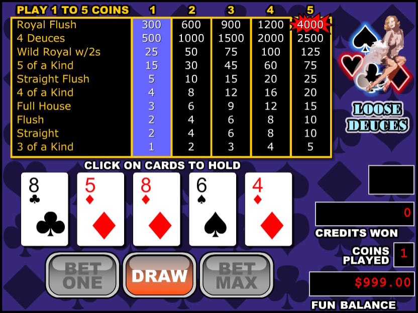 Free Loose Deuces video poker