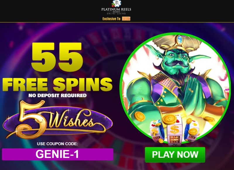 Bonus Code for Platinum Reels Casino 55 Free Spins